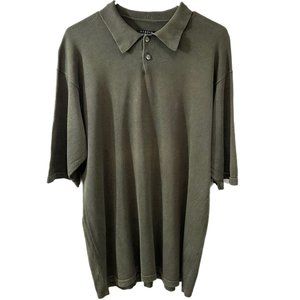 Harold Powell Men’s Size XL Brown Silk Blend Polo Shirt